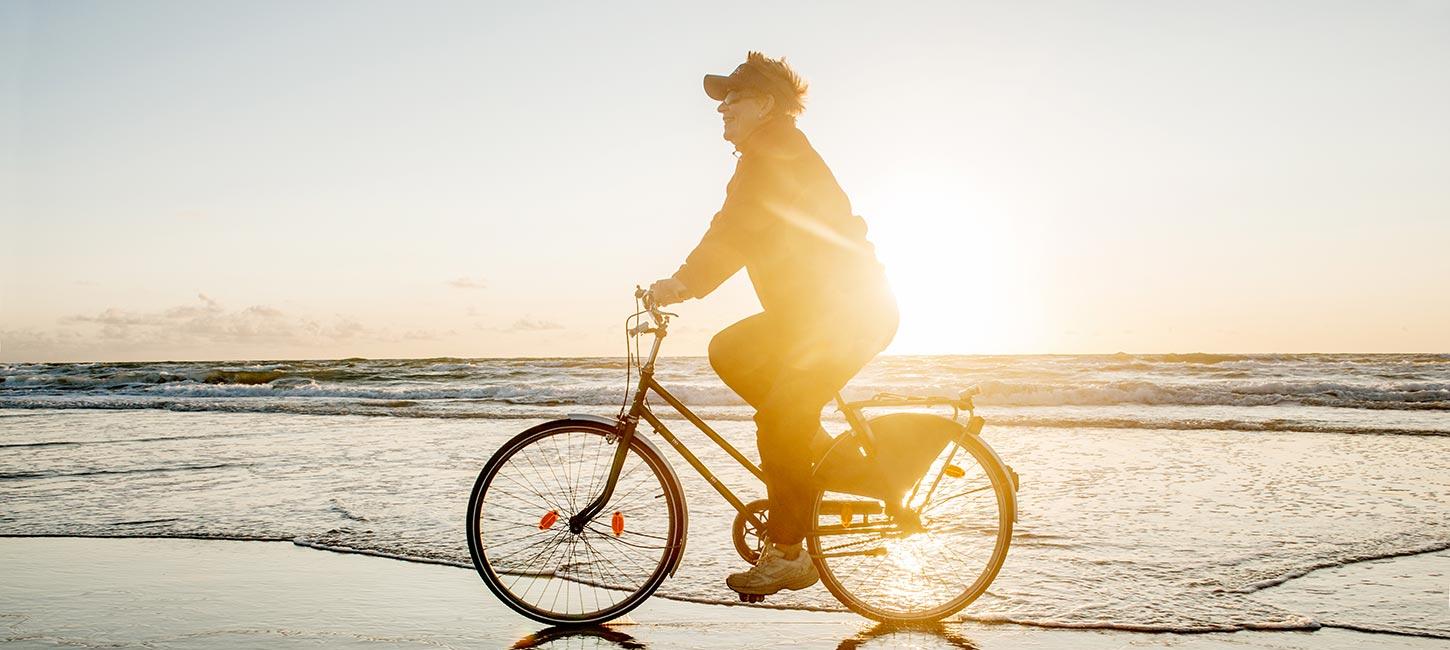 Cykeltur langs stranden