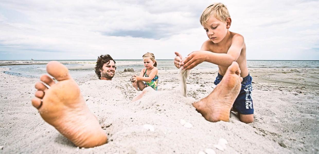 Leg på stranden ved Aalborg Kyst