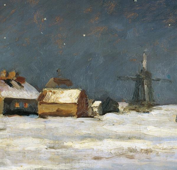 Vinternat ved fuldmåne, Østerby i Skagen